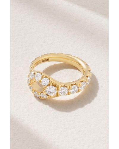 Melissa Kaye Lola Needle Large 18-karat Gold Diamond Ring - Natural