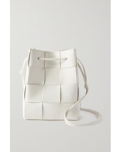 Bottega Veneta Mini Cassette Intrecciato Leather Bucket Bag - Natural