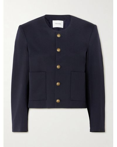 FRAME Wool-blend Twill Jacket - Blue