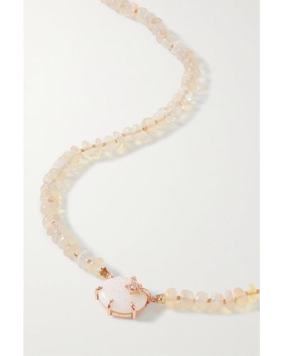 Andrea Fohrman Mini Galaxy 14-karat Rose Gold Opal And Diamond Necklace - White