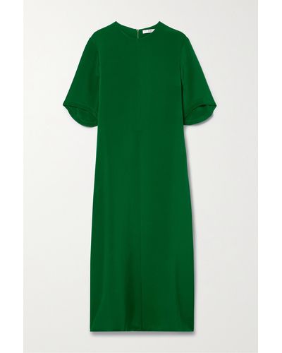 Tibi + Net Sustain Silk Midi Dress - Green