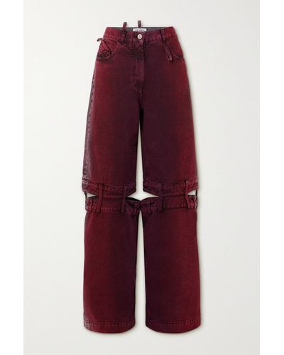 The Attico Ashton Halbhohe Jeans Mit Weitem Bein Und Cut-outs - Rot