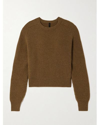 Petar Petrov Crossover Ribbed Wool And Cashmere-blend Jumper - Natural