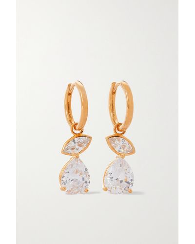 Anissa Kermiche Swinger Gold-plated Crystal Hoop Earrings - Metallic