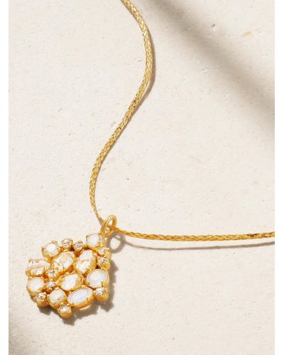 Pippa Small 18-karat Gold, Moonstone And Diamond Necklace - Natural
