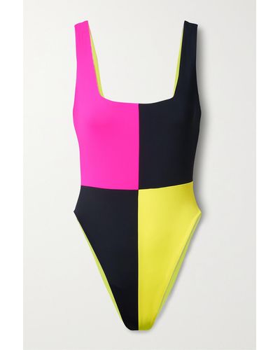 Mara Hoffman + Net Sustain Idalia Badeanzug Aus Recyceltem Econyl® In Colour-block-optik - Pink