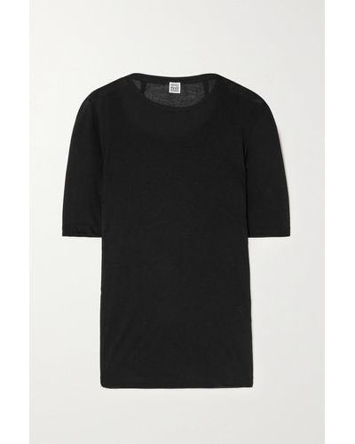 Totême T-shirt Aus Einer Modal-kaschmirmischung - Schwarz