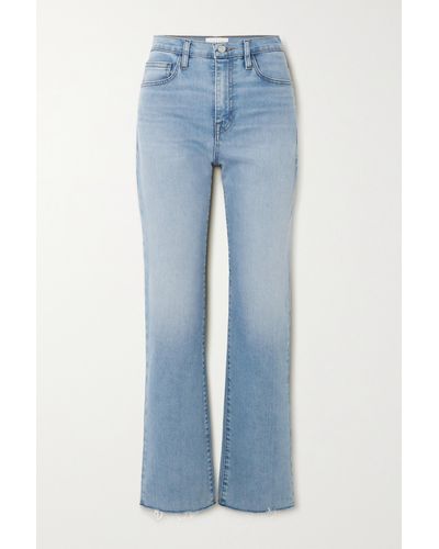 FRAME Le Jane Ankle Cropped High-rise Straight-leg Jeans - Blue