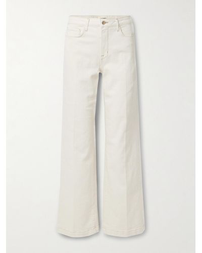 L'Agence Scottie Hoch Sitzende Jeans Mit Weitem Bein Aus Stretch-denim - Weiß