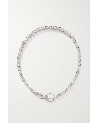 Isabel Marant Crystal-embellished Silver-tone Necklace - White