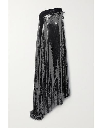 Balenciaga Embellished Sequined Stretch-knit Gown - Black
