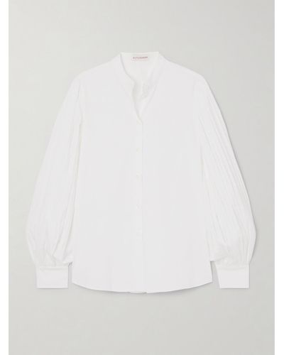 Altuzarra Patsy Pintucked Cotton-blend Poplin Shirt - White