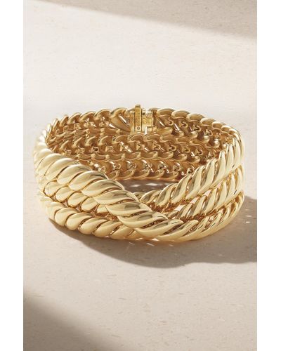 David Yurman Sculpted Cable Armband Aus 18 Karat Gold - Natur