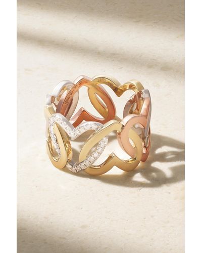 YVONNE LÉON Maille Coeur 9-karat yellow, rose and white gold