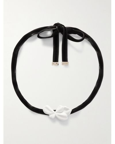 Chloé + Atelier Jolie Velvet And Ceramic Necklace - Black