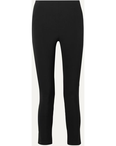 Veronica Beard Cropped Stretch-crepe Skinny Trousers - Black
