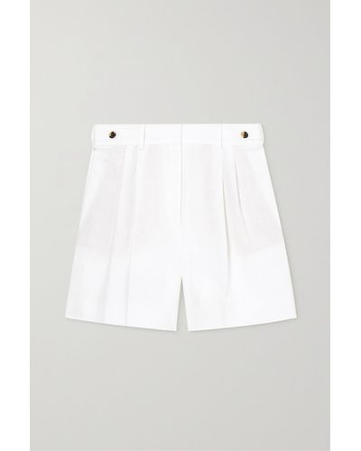 Loro Piana Antigua Linen Shorts - White