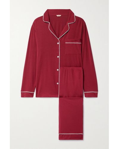 Eberjey + Net Sustain Gisele Piped Stretch-tm Modal Pyjama Set - Red