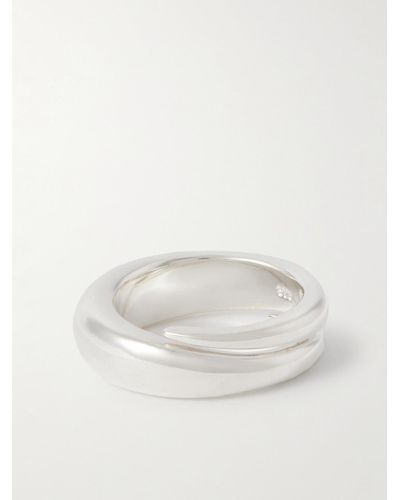 Sophie Buhai + Net Sustain Winding Medium Ring Aus Silber - Weiß