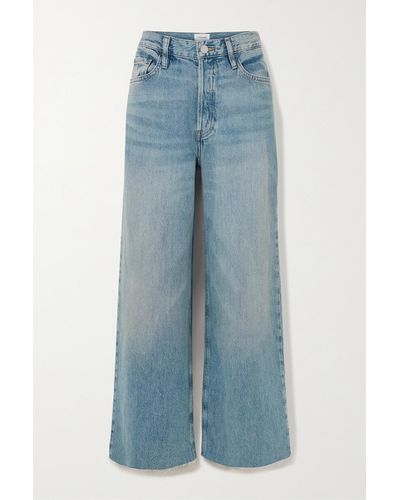 FRAME Le Low Baggy Boyfriend-jeans Mit Fransen - Blau