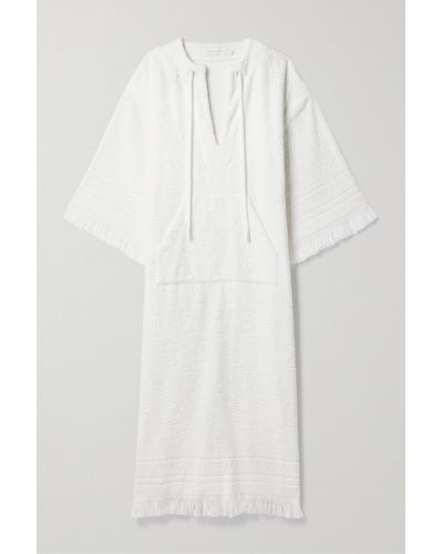 Zimmermann Alight Fringed Cotton-terry Jacquard Coverup - White