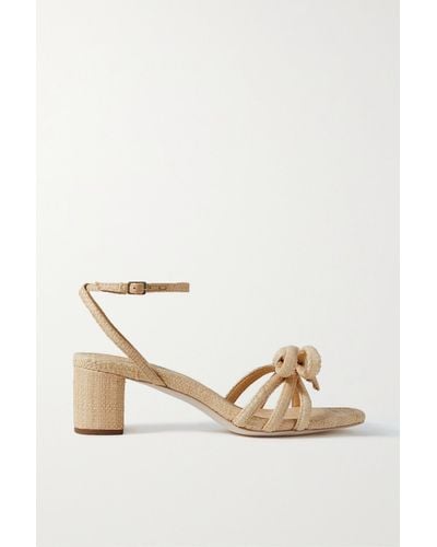 Loeffler Randall Mikel Bow-embellished Raffia Sandals - Natural