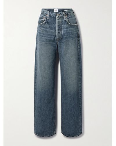 Citizens of Humanity Ayla Baggy Cuffed Crop Recycled Wide-leg Jeans - Blue