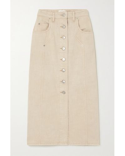 Isabel Marant Vandy Panelled Denim Midi Skirt - Natural