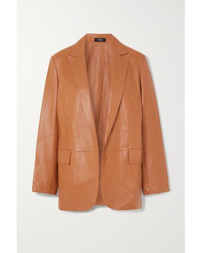 Theory Leather Jacket - Brown