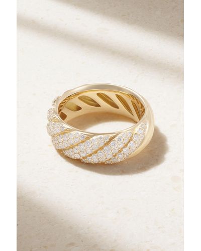 David Yurman Sculpted Cable Band Ring Aus 18 Karat Gold Mit Diamanten - Natur