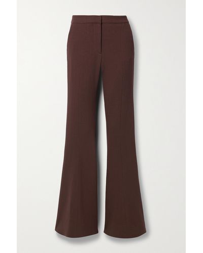 Gabriela Hearst Desmond Wool-crepe Flared Trousers - Brown