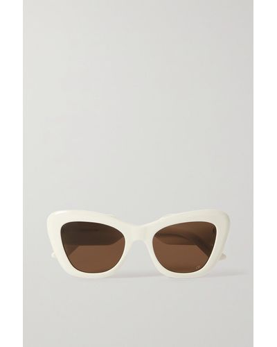 Dior Diorbobby B1u Sonnenbrille Mit Cat-eye-rahmen Aus Azetat Mit Goldfarbenen Details - Weiß