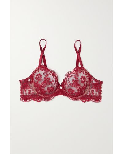 I.D Sarrieri + Net Sustain Tuscan Holiday Satin-trimmed Embroidered Tulle Underwired Bra