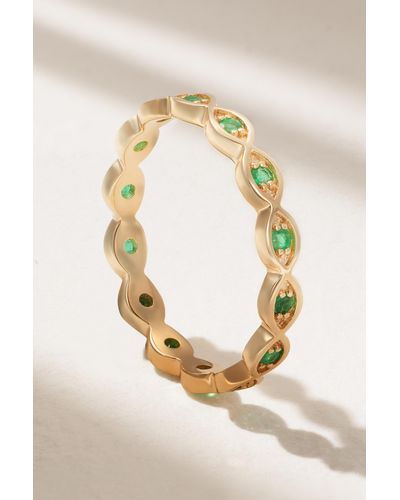 Sydney Evan Marquis Eternity 14-karat Gold Emerald Ring - Metallic