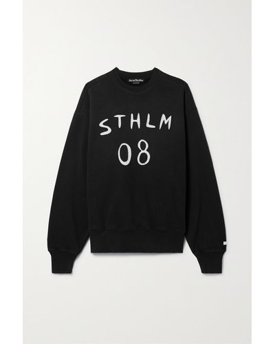 Acne Studios Appliquéd Cotton-jersey Sweatshirt - Black