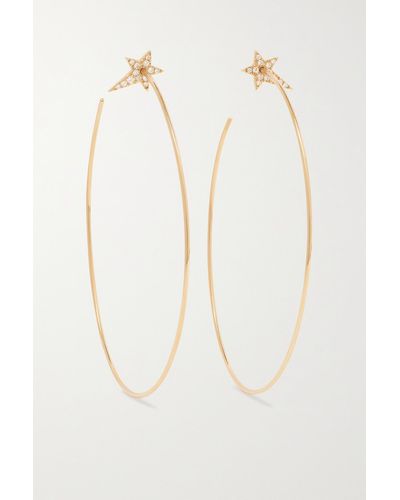 Diane Kordas 18-karat Rose Gold Diamond Hoop Earrings - White