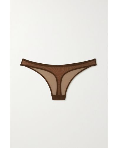 Nubian Skin Perfect Stretch-tulle Thong - Natural