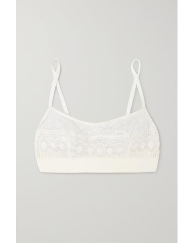 Eres Flore Nympheas Lace And Stretch-jersey Soft-cup Bra - White