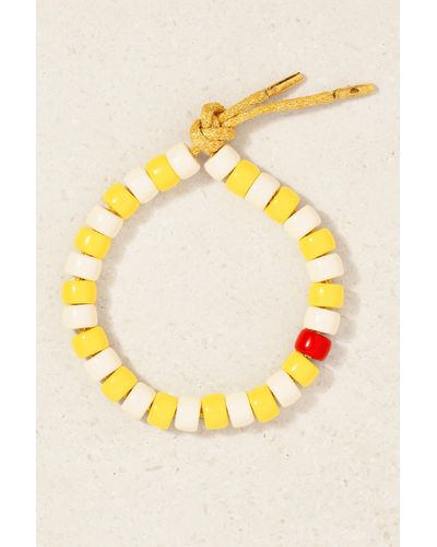 Carolina Bucci Fortissimo Il Pellicano Forte Beads Armband-kit Aus Lurex Mit Mehreren Steinen Und Details Aus 18 Karat Gold - Gelb