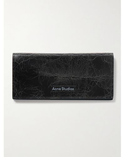 Acne Studios Cracked-leather Wallet - Black