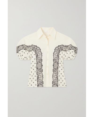 Chloé Paisley-print Cotton-poplin Shirt - Natural