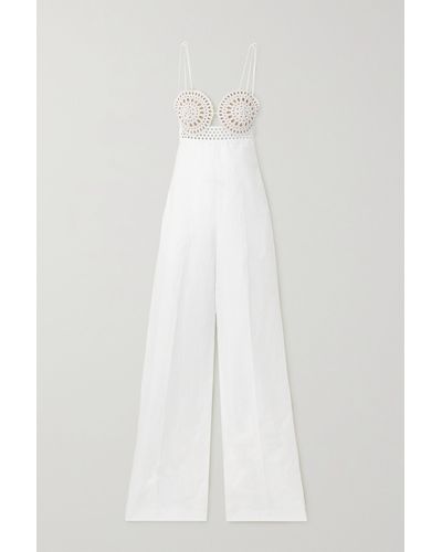 Stella McCartney Broderie Anglaise And Crepe Jumpsuit - White