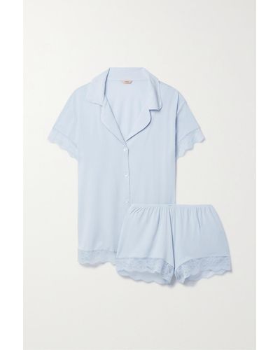 Eberjey + Net Sustain Gisele Stretch-tm Modal Pajama Set in Blue