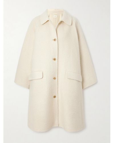 The Row Garth Oversized Cashmere And Silk-blend Bouclé Coat - Natural
