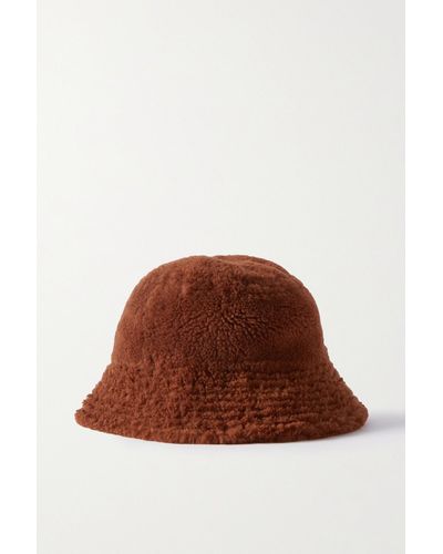 Brown Yves Salomon Hats for Women | Lyst