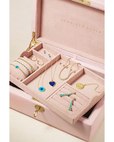 Jennifer Meyer Schmuckset Aus 18 Karat Gold Und Leder Mit Mehreren Steinen - Pink