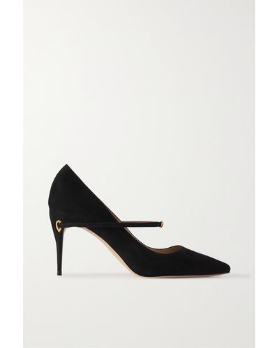 Jennifer Chamandi Lorenzo 85 Suede Pumps - Black