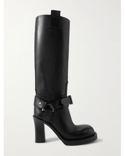 Burberry Le Stirrup Leather Boots - Black