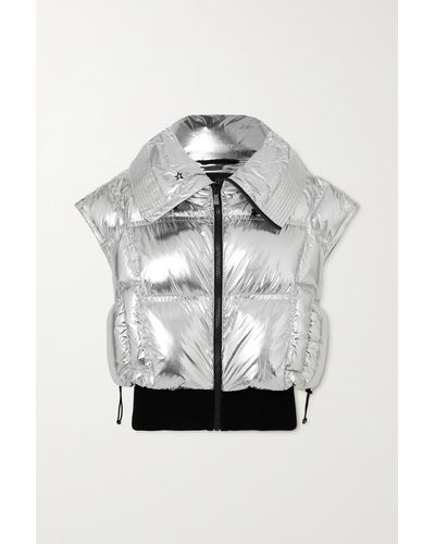 Perfect Moment Sierra Quilted Metallic Down Gilet - Gray
