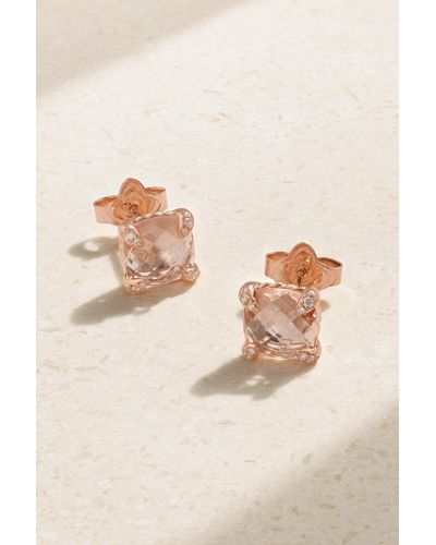 David Yurman Châtelaine 18-karat Rose Gold, Morganite And Diamond Earrings - Natural